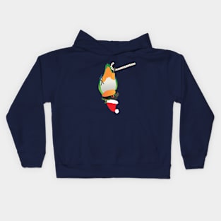 A cute Christmas black headed caique Kids Hoodie